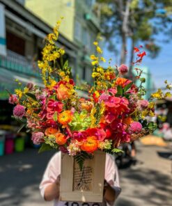 Lẵng Hoa Tươi Sáng Màu Cho Ngày Đặc Biệt