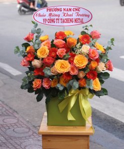 Lẵng hoa khai trương đơn giản nhiều ý nghĩa
