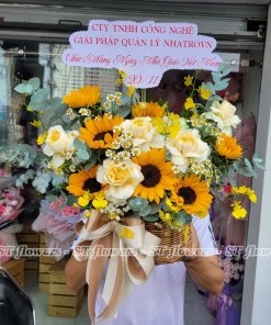 Giỏ hoa khai trương đẹp