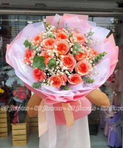 Bó hoa tròn đơn giản