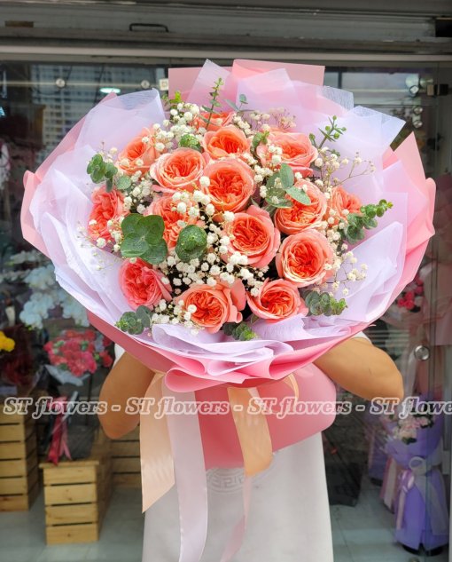 Bó hoa tròn đơn giản