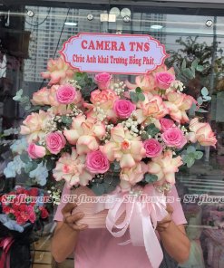Lẵng hoa khai trương hồng phát