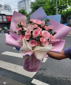 Bó hồng lạc thần giấy 2 da