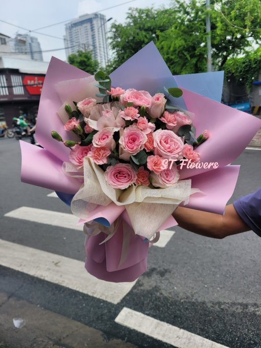 Bó hồng lạc thần giấy 2 da